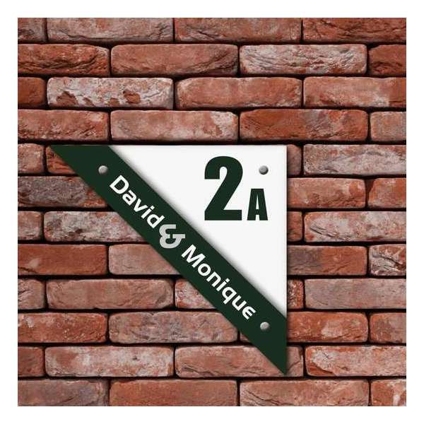 Naambordje Kunststof - RB Moderne-line groen/wit 20x20x28,5cm Naambordje Kunststof - RB Moderne-line groen/wit 20x20x28,5cm