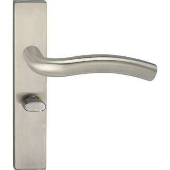 Impresso Conway Deurklink – Deurbeslag – Vierkant – Deurschild met Toiletsluiting – Zilver
