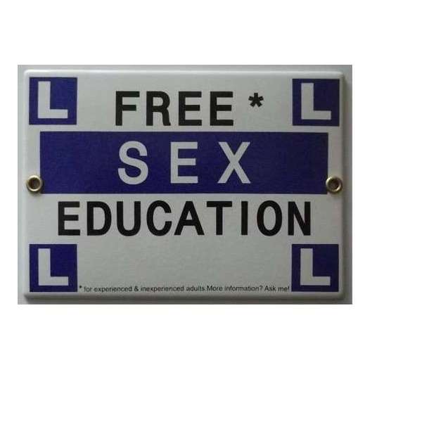 MadDeco - wandbordje - deurbordje - emaille - Free - Sex - Education MadDeco - wandbordje - deurbordje - emaille - Free - Sex - Education