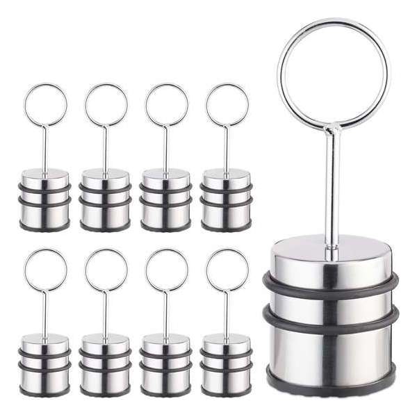 Relaxdays 9 x deurstopper greep - deurstop massief - geborsteld edelstaal - deurbuffer Relaxdays 9 x deurstopper greep - deurstop massief - geborsteld edelstaal - deurbuffer