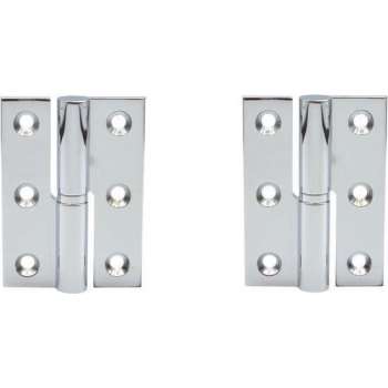 Paumelle - 70x50mm - Messing gepolijst chroom - Rechtsdraaiend - 2 stuks