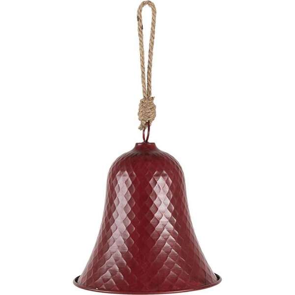Clayre & Eef Ouderwetse Deurbel Gietijzer Bel Ø 18*20 cm Rood Metaal Rond Tuinbel Buitenbel Bel met Klepel Clayre & Eef Ouderwetse Deurbel Gietijzer Bel Ø 18*20 cm Rood Metaal Rond Tuinbel Buitenbel Bel met Klepel