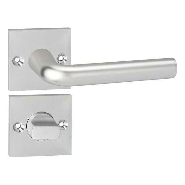 Impresso Bolton Deurklink – Deurbeslag – Vierkant – Rozet met Schroeven en Toiletsluiting – Zilver Impresso Bolton Deurklink – Deurbeslag – Vierkant – Rozet met Schroeven en Toiletsluiting – Zilver