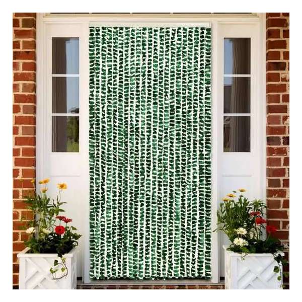 vidaXL Vliegengordijn 90x220 cm chenille groen en wit vidaXL Vliegengordijn 90x220 cm chenille groen en wit