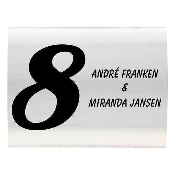 RVS naambord gebogen 20 x 15 cm