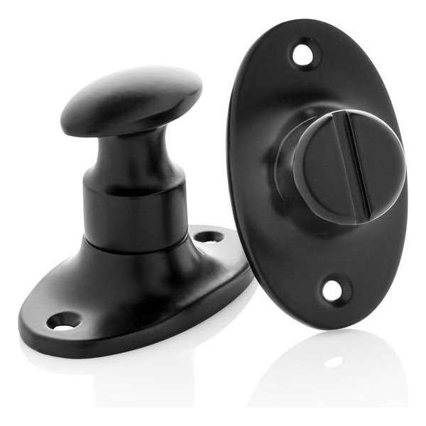 WC Slot draaiknop ovaal rozet, zwart WC Slot draaiknop ovaal rozet, zwart