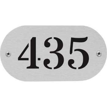RVS naambord ovaal 27 x 15 cm