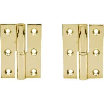 Paumelle - 70x50mm - Messing gepolijst - Linksdraaiend - 2 stuks