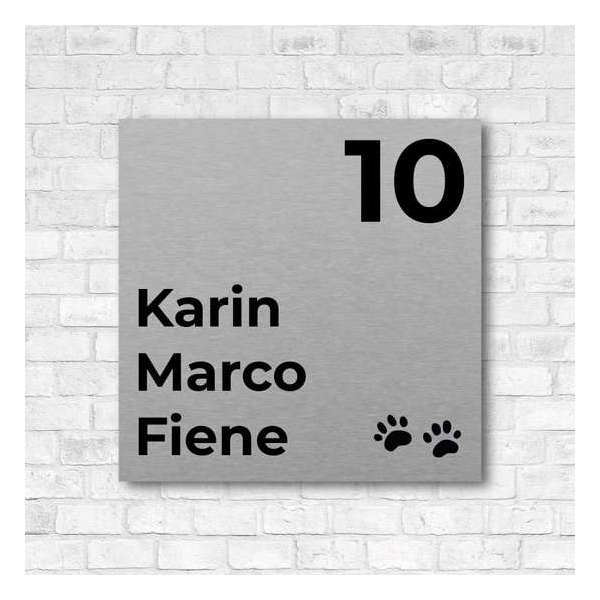 RVS-look naambordje - 15 x 15 cm - incl. bevestigingsset | Naambordje Voordeur | Gratis Verzending RVS-look naambordje - 15 x 15 cm - incl. bevestigingsset | Naambordje Voordeur | Gratis Verzending