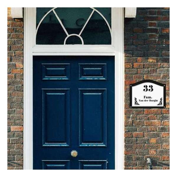 Naambord Emaille-look 24x19 cm met witte achtergrond Naambord Emaille-look 24x19 cm met witte achtergrond