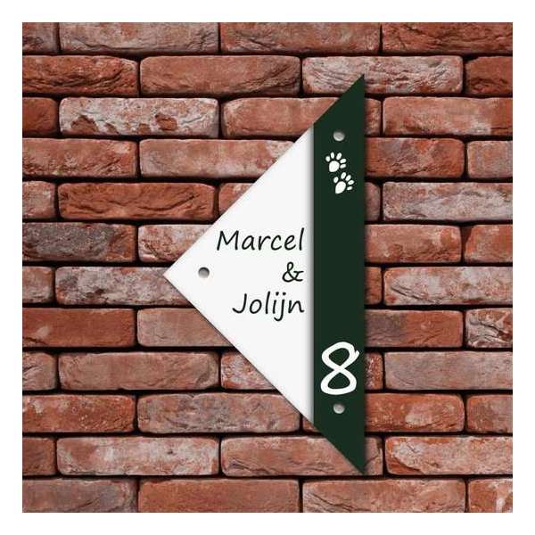 Naambordje Kunststof - L Moderne-line groen/wit 20x20x28,5cm Naambordje Kunststof - L Moderne-line groen/wit 20x20x28,5cm