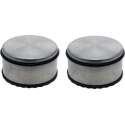 Set van 10x stuks aluminium deurstoppers met rubber 11 cm - Deurstops/deurvastzetters
