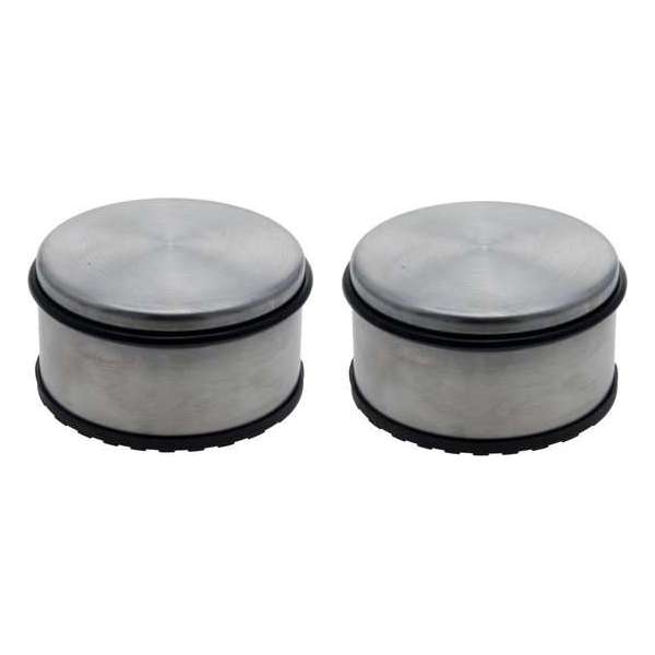 Set van 10x stuks aluminium deurstoppers met rubber 11 cm - Deurstops/deurvastzetters Set van 10x stuks aluminium deurstoppers met rubber 11 cm - Deurstops/deurvastzetters