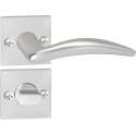 Impresso Windsor Deurklink – Deurbeslag – Vierkant – Rozet met Schroeven en Toiletsluiting – Aluminium