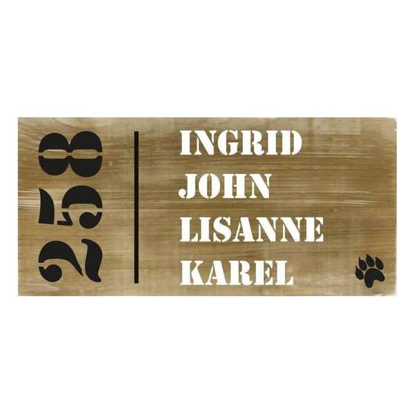 Naambord steigerhout | steigerhouten naambord | Houten naambord 40x20 cm Naambord steigerhout | steigerhouten naambord | Houten naambord 40x20 cm