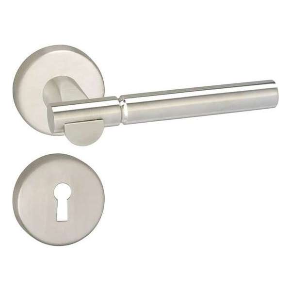 Impresso Bretton Deurklink – Deurbeslag – Rond – Rozet met Sleutelgat – Zilver Impresso Bretton Deurklink – Deurbeslag – Rond – Rozet met Sleutelgat – Zilver