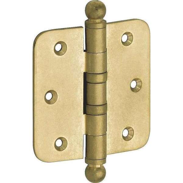Kogellagerscharnier ronde hoek 89x89mm messing titaan bol Kogellagerscharnier ronde hoek 89x89mm messing titaan bol