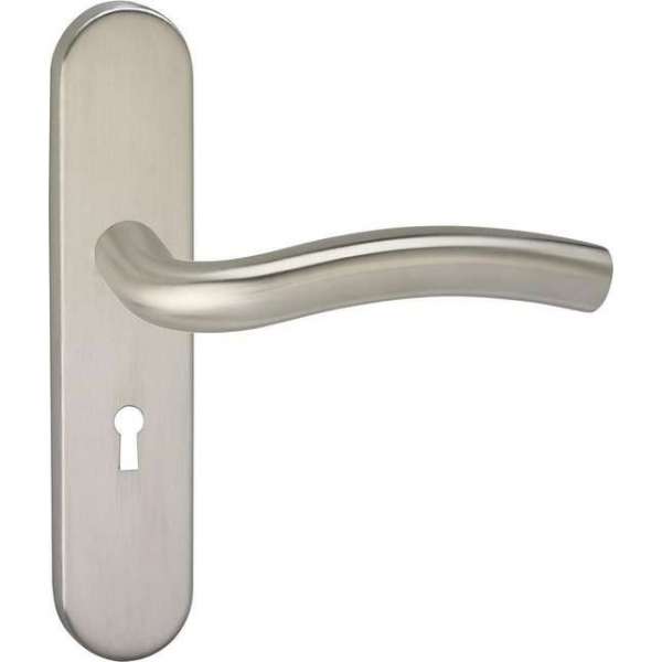 Impresso Conway Deurklink – Deurbeslag – Ovaal – Deurschild met Sleutelgat – Zilver Impresso Conway Deurklink – Deurbeslag – Ovaal – Deurschild met Sleutelgat – Zilver