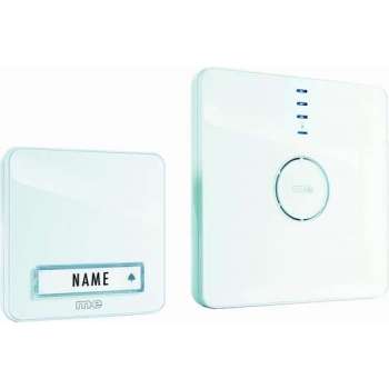 M-E BELL-201 / 231 DRAADLOZE DEURBELSET 1x Deurbeldrukker-zender, 1x Bel-ontvanger 40989