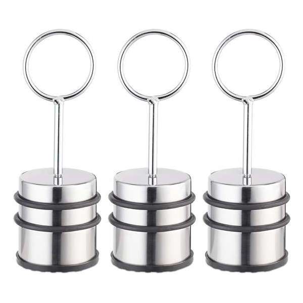 Relaxdays 3 x deurstopper greep - deurstop massief - geborsteld edelstaal - deurbuffer Relaxdays 3 x deurstopper greep - deurstop massief - geborsteld edelstaal - deurbuffer