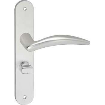 Impresso Windsor Deurklink – Deurbeslag – Ovaal – Deurschild met Schroeven en Toiletsluiting – Aluminium
