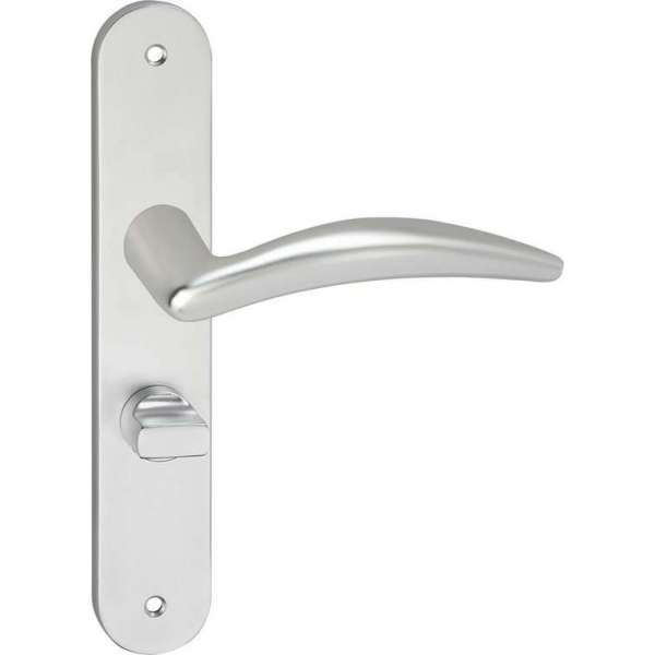Impresso Windsor Deurklink – Deurbeslag – Ovaal – Deurschild met Schroeven en Toiletsluiting – Aluminium Impresso Windsor Deurklink – Deurbeslag – Ovaal – Deurschild met Schroeven en Toiletsluiting – Aluminium