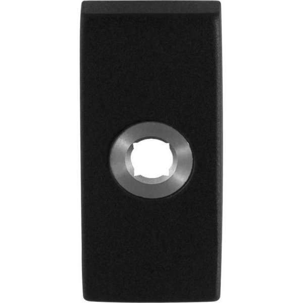 Rozet 70x32x10mm zwart linksdraaiend Rozet 70x32x10mm zwart linksdraaiend