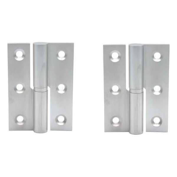 Paumelle - 70x50mm - Messing mat chroom - Rechtsdraaiend - 2 stuks Paumelle - 70x50mm - Messing mat chroom - Rechtsdraaiend - 2 stuks