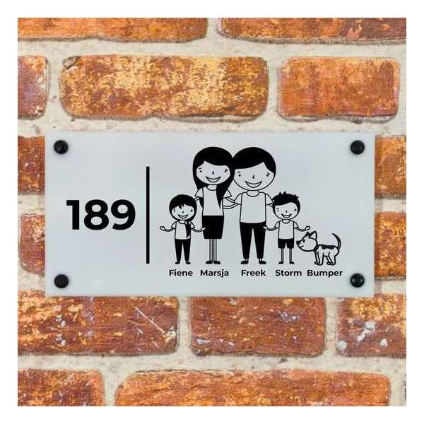 Naambordje Opaal/Melk Acrylglas - 30 x 15 cm - incl. bevestigingsset Naambordje Opaal/Melk Acrylglas - 30 x 15 cm - incl. bevestigingsset