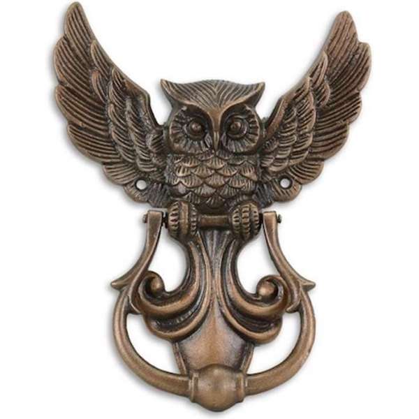 MadDeco - gietijzeren deurklopper uil - koperkleurig MadDeco - gietijzeren deurklopper uil - koperkleurig
