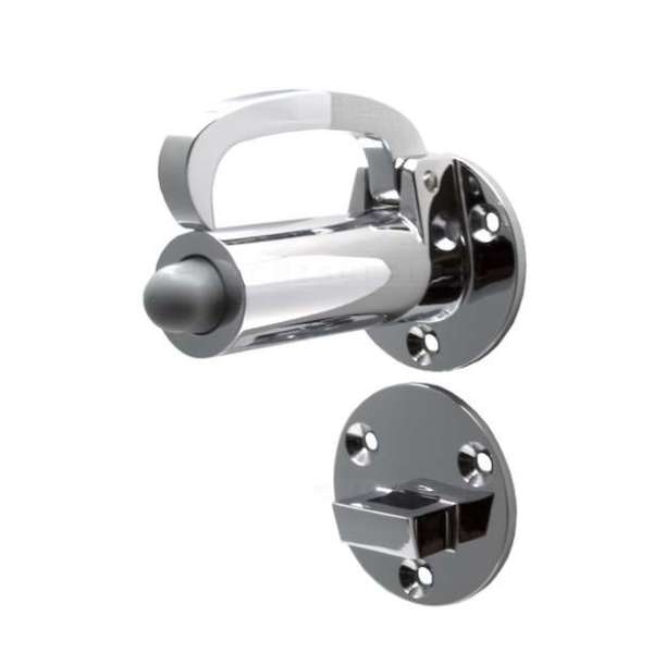 Deurvastzetter - met valhaak - 102mm - Messing gepolijst chroom - S&B - 251501.6 Deurvastzetter - met valhaak - 102mm - Messing gepolijst chroom - S&B - 251501.6