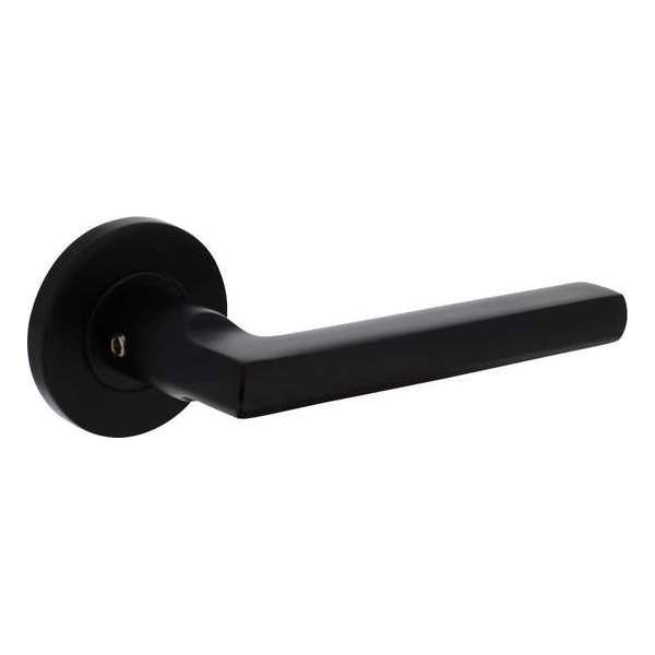Intersteel Deurkruk Hoek 90°-vlak op rozet Ø55x8 mm aluminium zwart Intersteel Deurkruk Hoek 90°-vlak op rozet Ø55x8 mm aluminium zwart