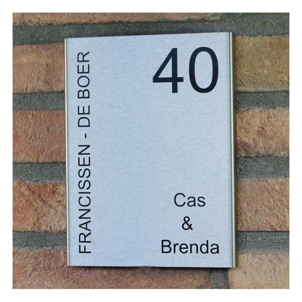 RVS naambord exclusief levertijd 2 / 3 werkdagen