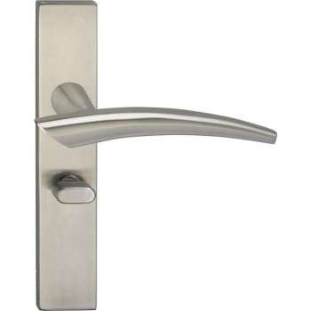 Impresso Sheffield Deurklink – Deurbeslag – Vierkant – Deurschild met Toiletsluiting – Zilver