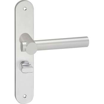 Impresso Dover Deurklink – Deurbeslag – Ovaal – Deurschild met Schroeven en Toiletsluiting – Aluminium