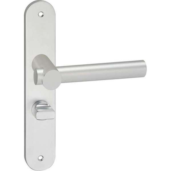 Impresso Dover Deurklink – Deurbeslag – Ovaal – Deurschild met Schroeven en Toiletsluiting – Aluminium Impresso Dover Deurklink – Deurbeslag – Ovaal – Deurschild met Schroeven en Toiletsluiting – Aluminium