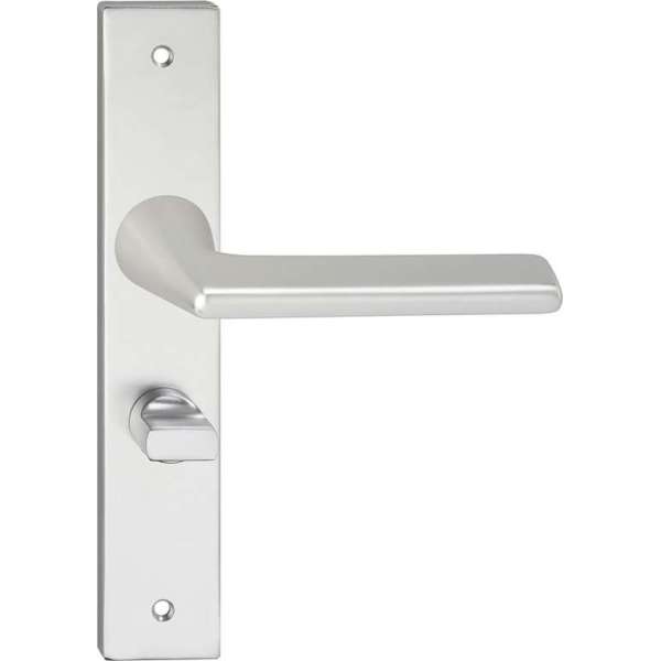 Impresso Bristol Deurklink – Deurbeslag – Vierkant – Deurschild met Schroeven en Toiletsluiting – Zilver Impresso Bristol Deurklink – Deurbeslag – Vierkant – Deurschild met Schroeven en Toiletsluiting – Zilver