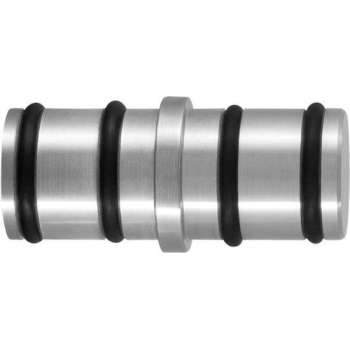 GPF0587.09 koppelstuk ronde rail t.b.v. schuifdeursysteem RVS
