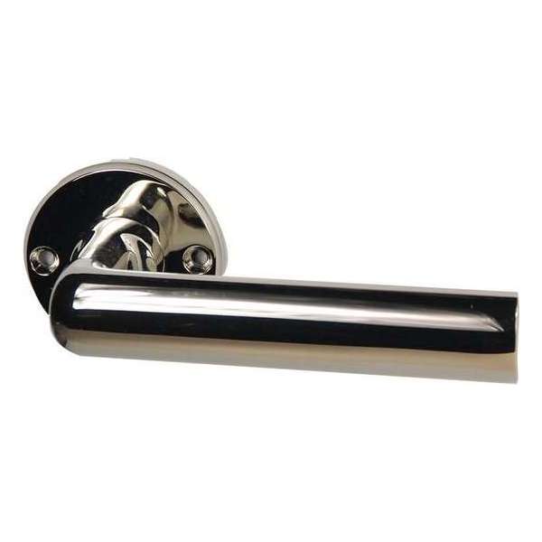 XM107/07 Deurkruk Milano met krukrozet rond Nikkel-glans XM107/07 Deurkruk Milano met krukrozet rond Nikkel-glans