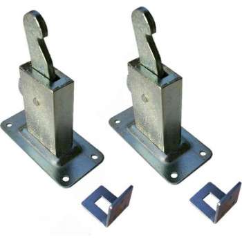 4x stuks deurvastzetter / deurvastzetters staal verzinkt wandmodel met opvangoog - 12 x 6 x 15 cm -montage aan wand