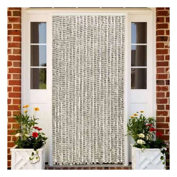 vidaXL Vliegengordijn 56x185 cm chenille licht- en donkergrijs vidaXL Vliegengordijn 56x185 cm chenille licht- en donkergrijs