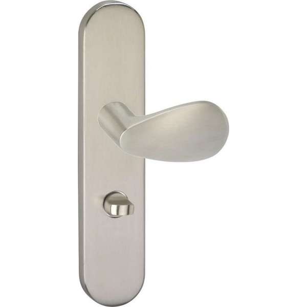 Impresso Derby Deurklink – Deurbeslag – Ovaal – Deurschild met Toiletsluiting – Zilver Impresso Derby Deurklink – Deurbeslag – Ovaal – Deurschild met Toiletsluiting – Zilver