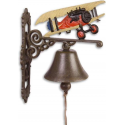 Klassieke deurbel - Biplane vliegtuig - Set van 2