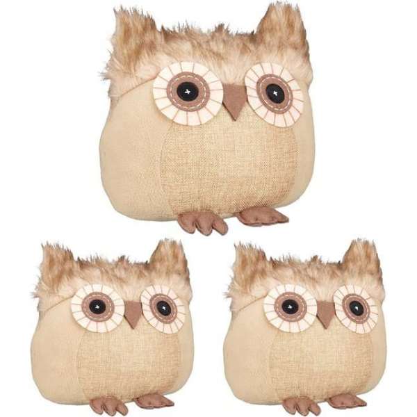 Relaxdays 3 x deurstopper uil - deurbuffer - deurstop - deurhouder - dier - decoratie Relaxdays 3 x deurstopper uil - deurbuffer - deurstop - deurhouder - dier - decoratie