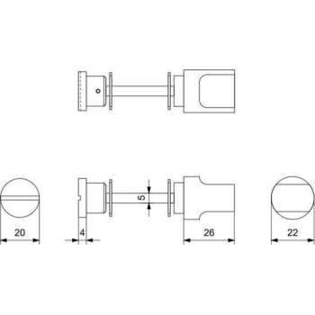 GPF Toiletstift 5mm voor schild normale knop