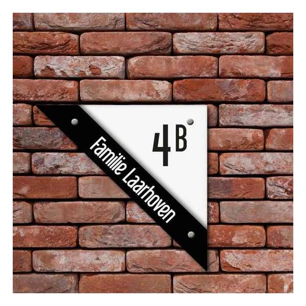 Naambordje Kunststof - RB Moderne-line zwart/wit 20x20x28,5cm Naambordje Kunststof - RB Moderne-line zwart/wit 20x20x28,5cm