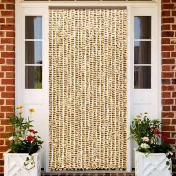 vidaXL Vliegengordijn 90x220 cm chenille beige en bruin