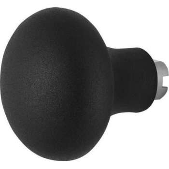 Paddenstoel knop S5 52mm veiligheidsschilden vast inclusief wisselstift zwart