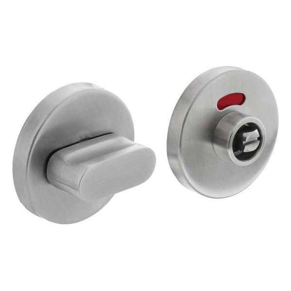 Intersteel Rozet toilet-/badkamersluiting rond nokken met stiftbediening rvs geborsteld Intersteel Rozet toilet-/badkamersluiting rond nokken met stiftbediening rvs geborsteld