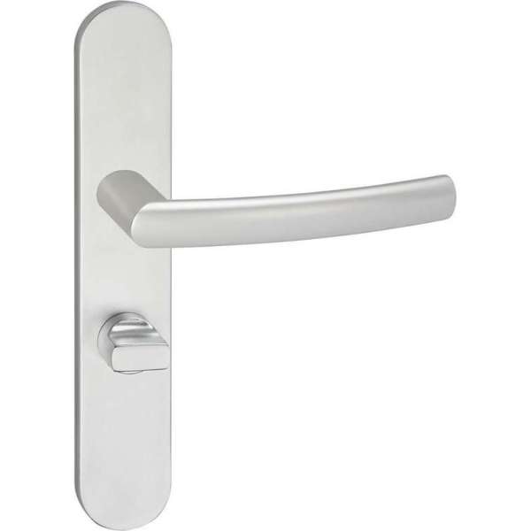 Impresso Burton Deurklink – Deurbeslag – Ovaal – Deurschild met Toiletsluiting – Zilver Impresso Burton Deurklink – Deurbeslag – Ovaal – Deurschild met Toiletsluiting – Zilver
